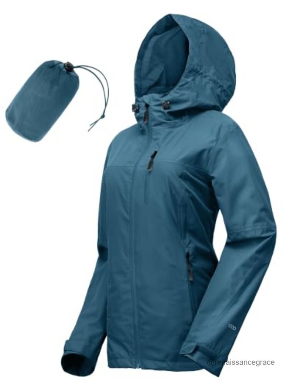 Women's Packable Waterproof Rain Jacket Hooded Golf Cycling Coat